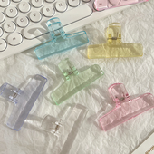 ins风透明亚克力夹子清透高颜值文具文件夹学生办公试卷夹固定器