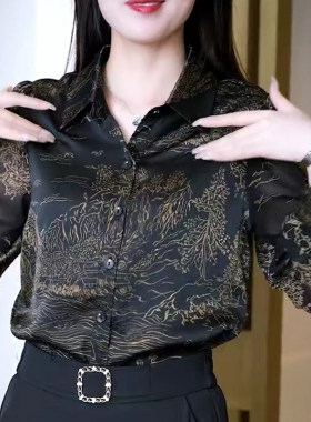 印花设计感百搭衬衣长袖
