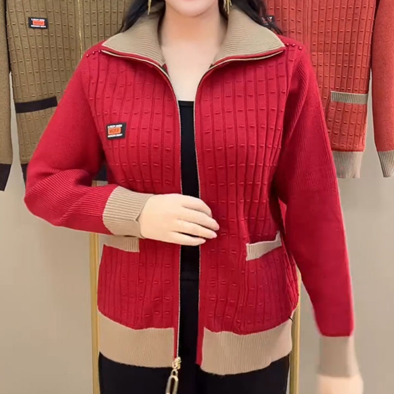 短外套女秋冬开衫针织2025年秋冬新款妈妈中老年长袖洋气宽松上衣