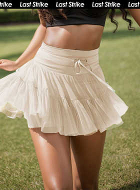 Last Strike霉霉欧美风网球裙网纱半身裙女高腰显瘦a字短裙运动裙