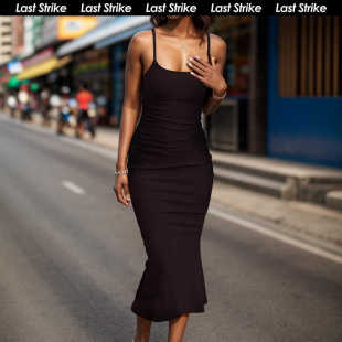 Strike包臀裙紧身性感小心机休闲开叉细吊带连衣裙女鱼尾裙 Last