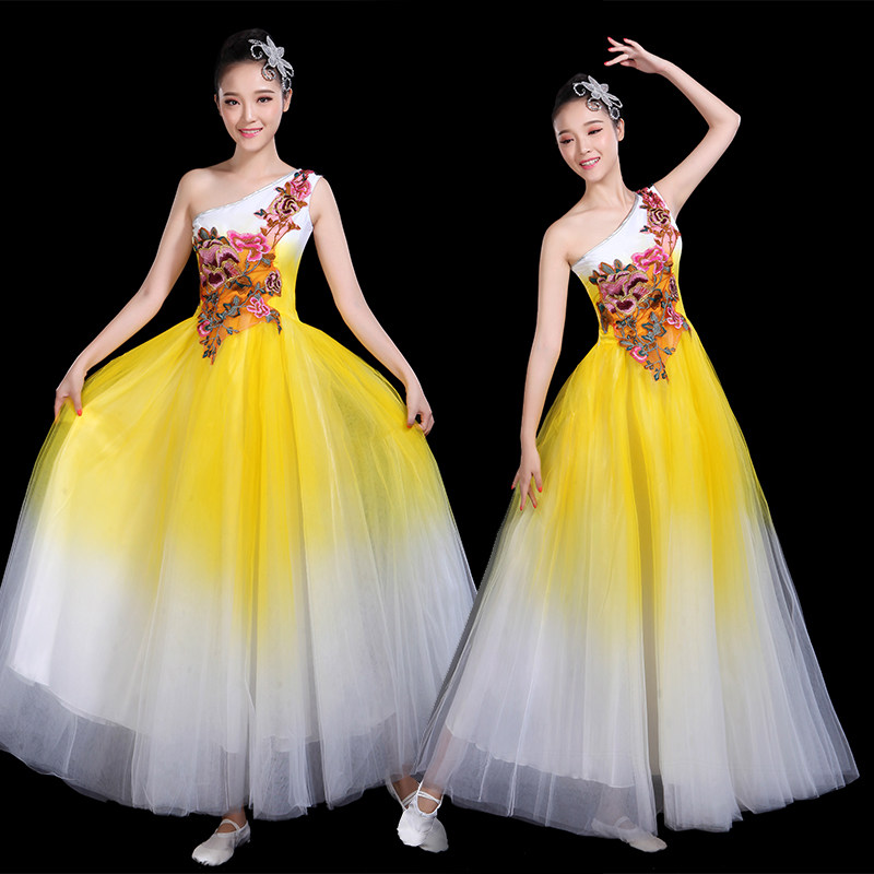 开场舞大摆裙女成人2018新款现代舞台大裙子舞蹈服装歌伴舞连衣裙
