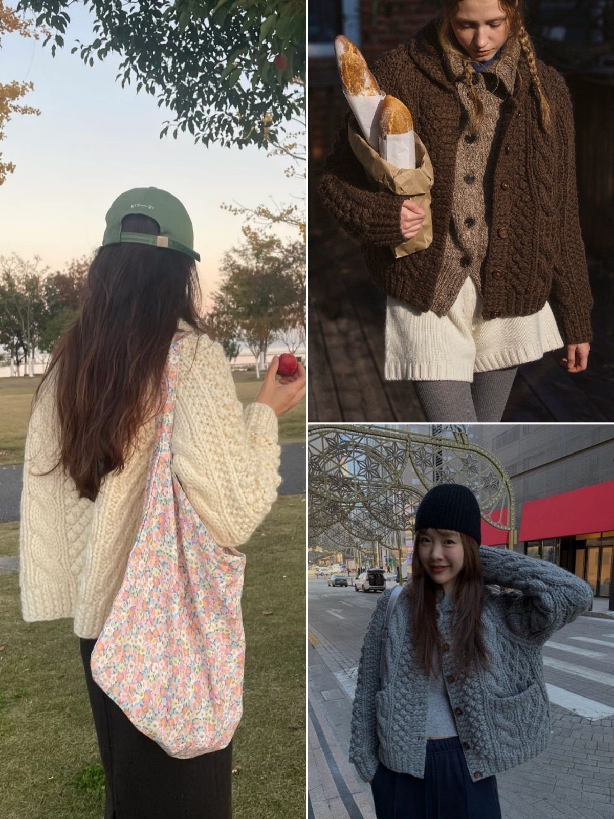 YA家正确版韩东大门订单纯手工编织麻花100%羊毛针织开衫外套厚实