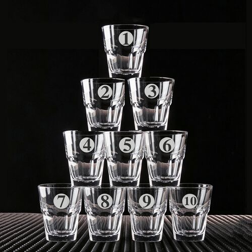 钢化玻璃数字啤酒杯杯架送杯