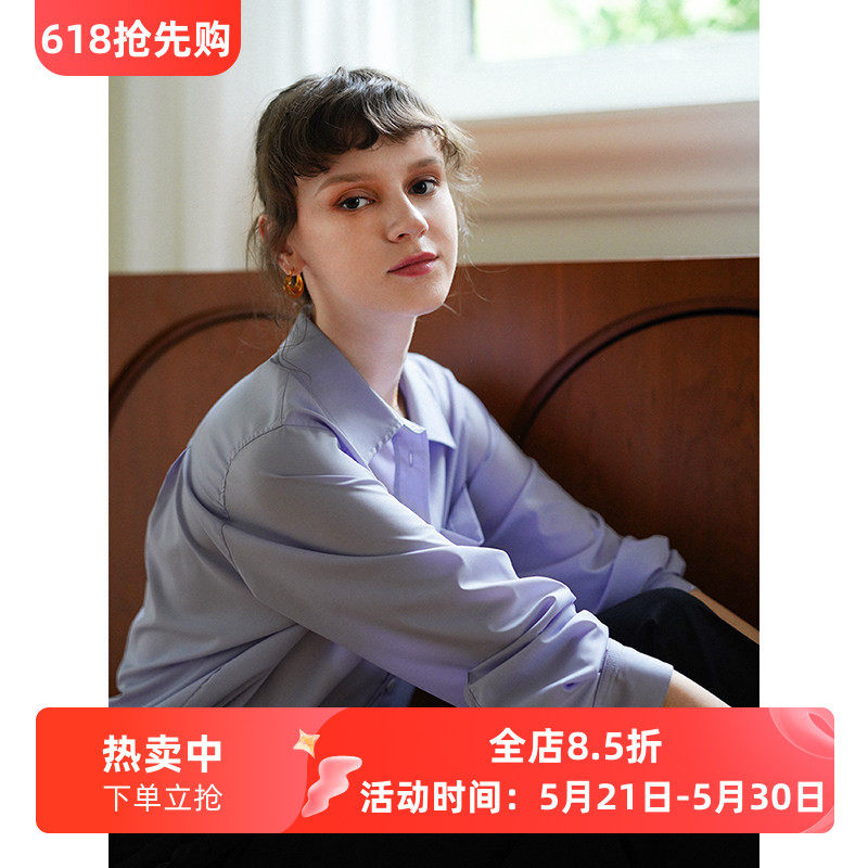 【抗皱系列】好打理简约长袖宽松衬衫女气质通勤百搭休闲韩版衬衣
