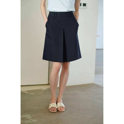 知识分子风简约抗皱好打理休闲百搭通勤A字型西装半身裙女夏短裙