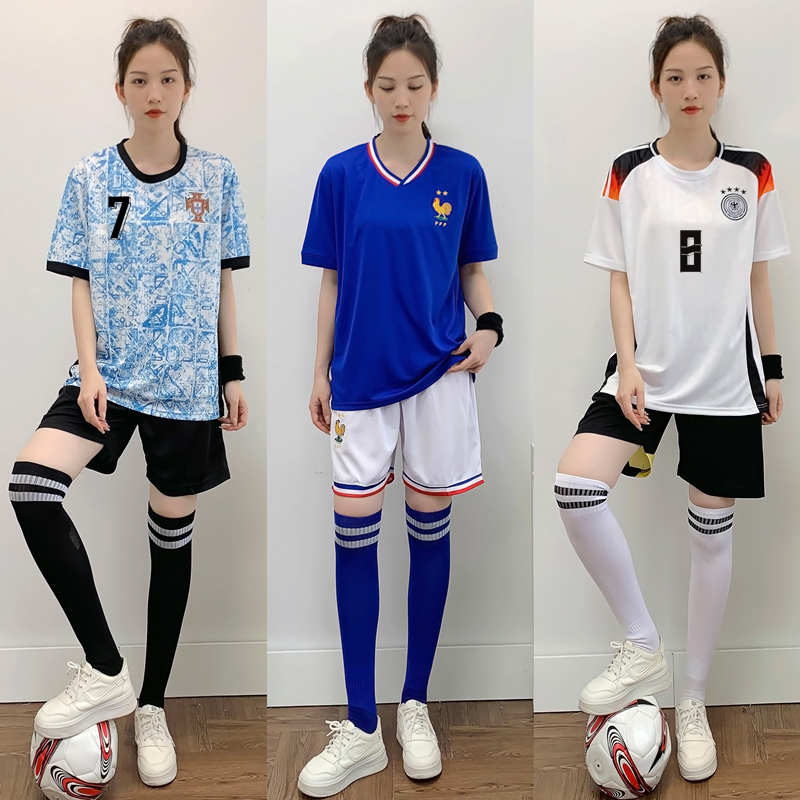 2024欧洲杯足球服女宽松套装足球服
