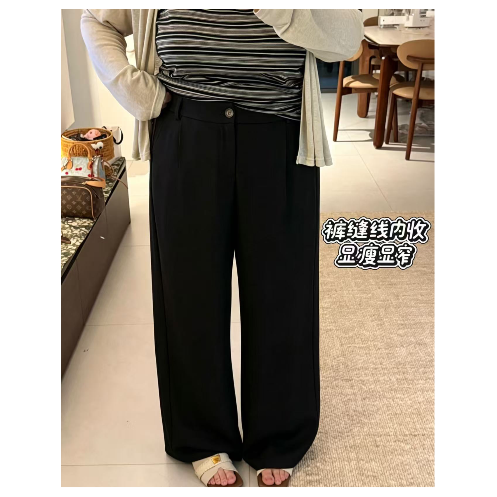 大阿娇 大码 “摩登腿精” 高品质复古卡其绿高腰松紧腰显瘦西裤