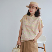 手工盘扣改良新中式 Z清雅 斜襟 100真丝异色罗凉爽 上衣 淡淡葫芦