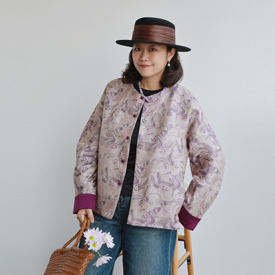 真丝织锦手工扣显瘦新中式外套