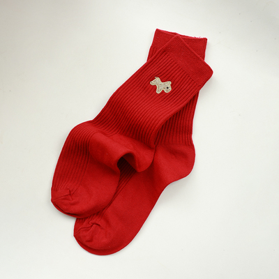 新年礼物3双装金线绣超吸精致又喜庆红色短祙子女