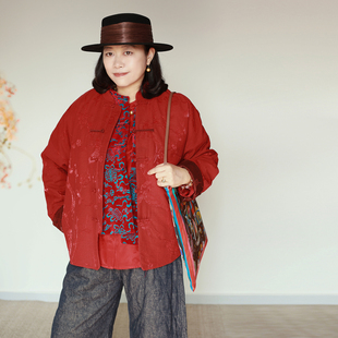 新年红~ 非遗55姆米  真丝香云纱  经典八大晕  夹羊驼绒中式棉袄