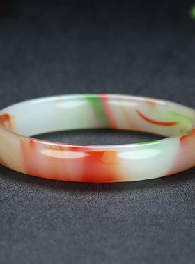 天然翡翠冰种飘花手镯