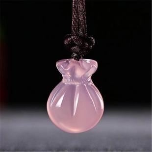 钱袋粉玉髓吊坠汽车钥匙扣挂件玉髓U盘挂坠女零钱包挂饰