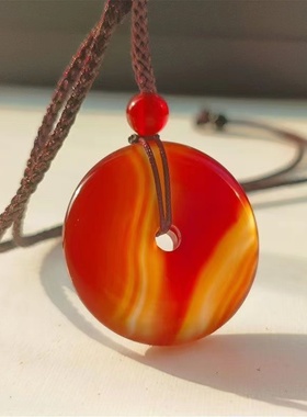 玛瑙情侣天然玉石平安扣