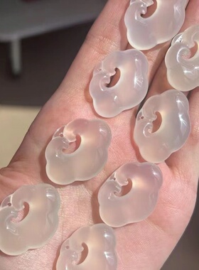 天然玉髓荔枝冻平安如意锁diy饰品吊坠钥匙扣手机链包挂等小配件