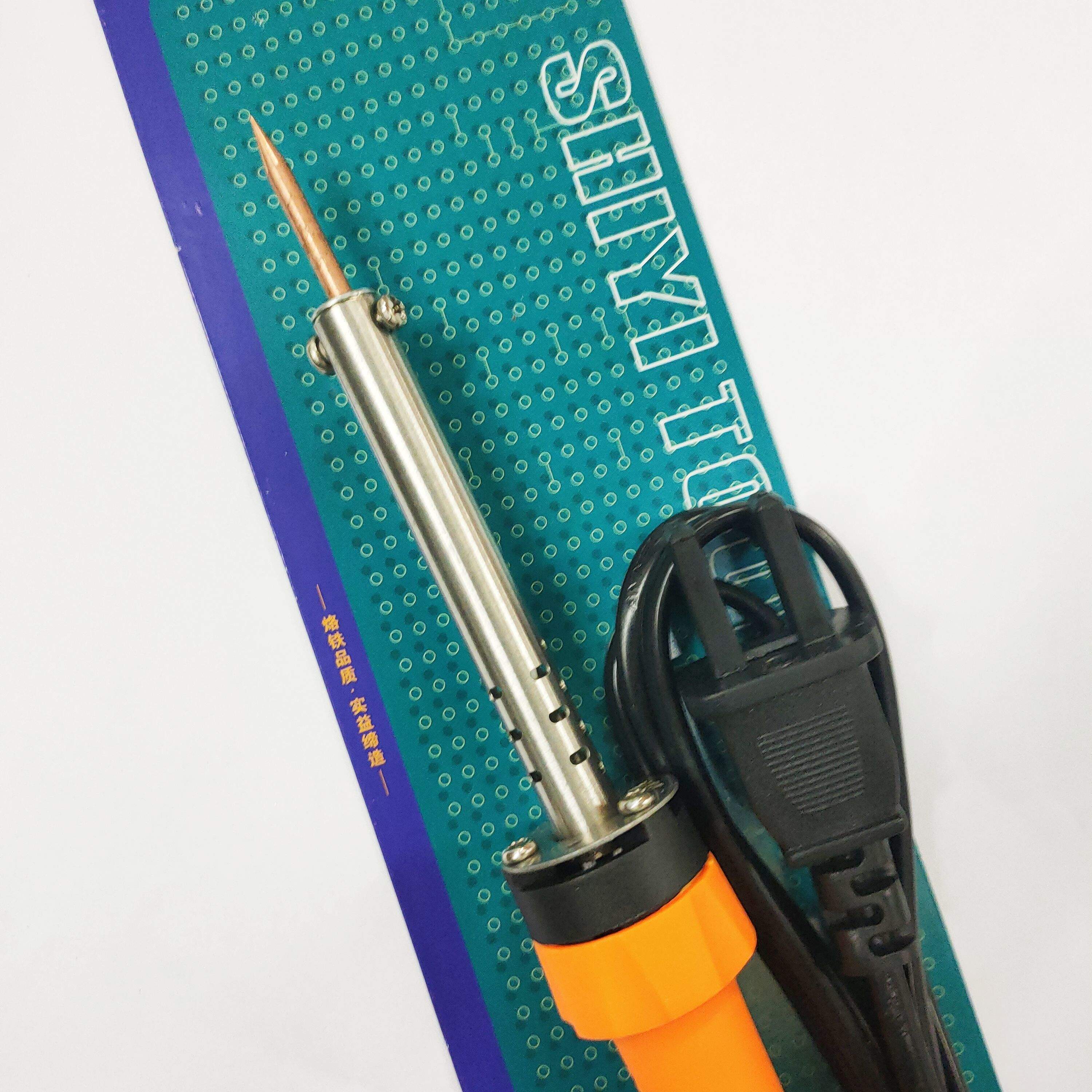 外热式纯铜头30瓦40W60w尖头烫花粘花烫孔烫布电烙铁通用型传热