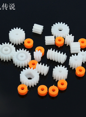 26种主轴齿轮包蜗杆直齿15齿塑料轴套D字孔圆孔减速电机主轴0.5m
