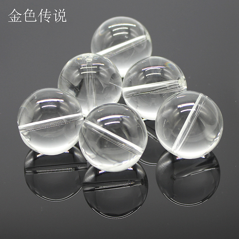 带孔25mm玻璃球透明diy手工玩具