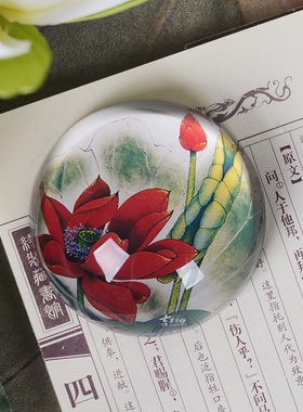 新中式人造水晶荷花文房摆件