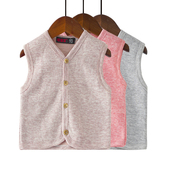 初生宝宝对襟保暖背心开衫 男女童装 加厚双层儿童羊毛马甲婴儿