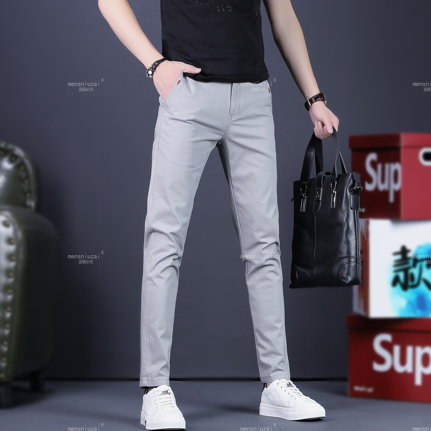 2026新款男士休闲男款裤子夏季男装长裤小脚裤时装裤男裤