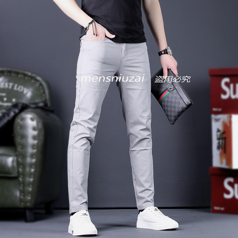 商务休闲西裤男款九分裤浅灰休闲裤男士西装裤八分男裤高级感裤子