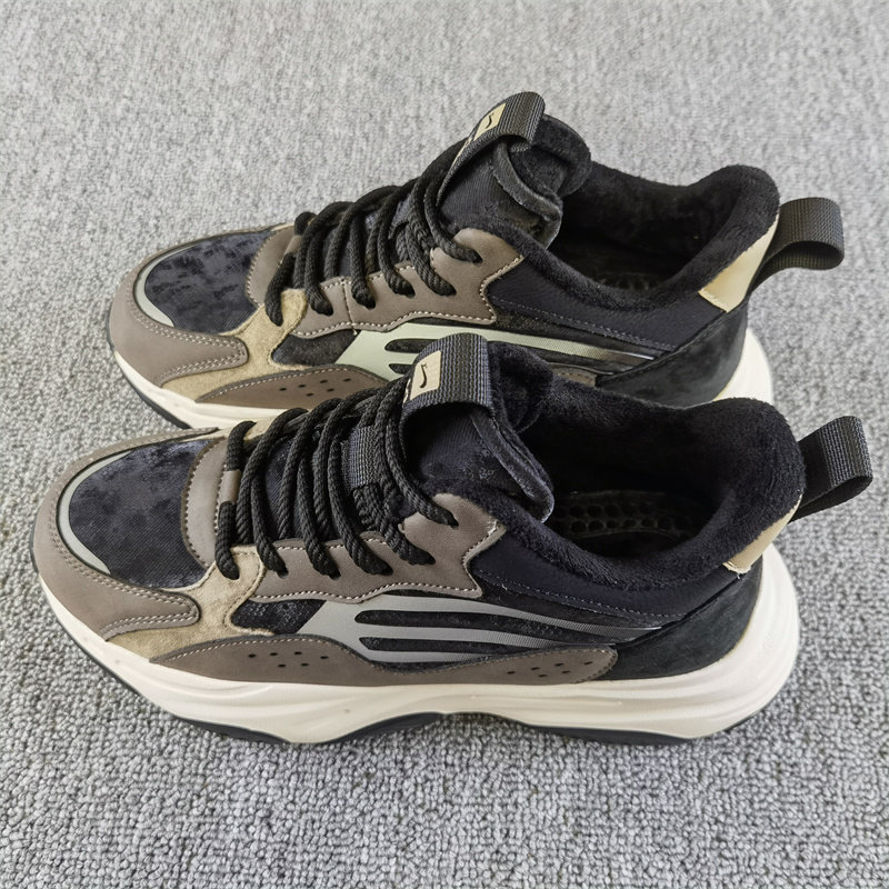 贵人鸟男鞋2023冬季新款加绒保暖耐磨舒适休闲减震厚底跑步鞋棉鞋