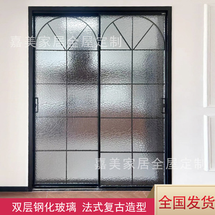 厨房推拉门阳台联动门厕所隔断门吊轨移门极窄铝合金玻璃门折叠门