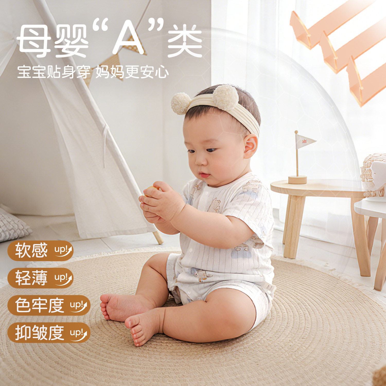 婴儿衣服夏薄款男女宝宝纯棉连体衣无骨0-2岁婴儿短袖爬爬服睡衣