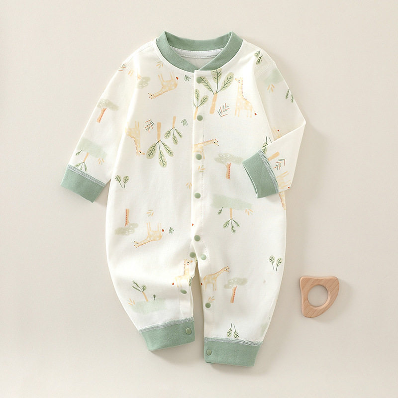 婴儿衣服春秋连体衣纯棉打底内衣爬服新生儿睡衣长袖男女宝宝哈衣