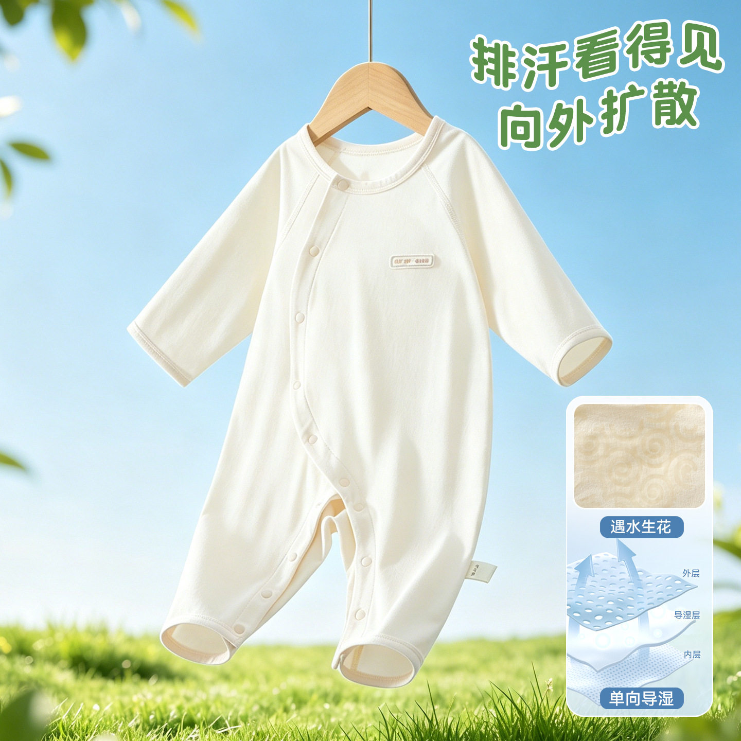 婴儿连体衣夏季薄款新生幼儿衣服夏天空调服A类睡衣宝宝夏装哈衣