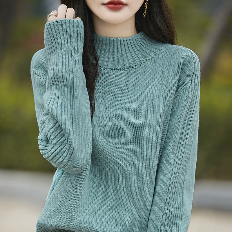 秋冬高领宽松加厚纯棉上衣