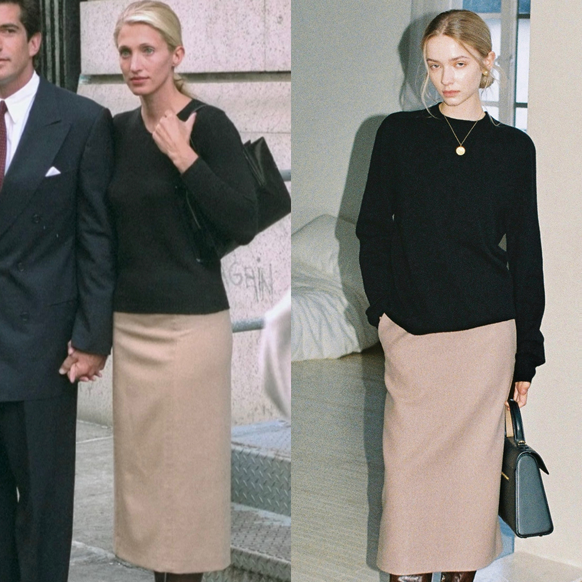 CBK同款50%羊毛通勤直筒半身裙