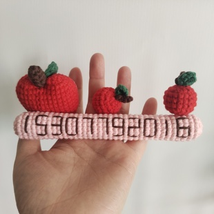 手工钩织毛线立体苹果挪车号码 定制 牌临时停车号码