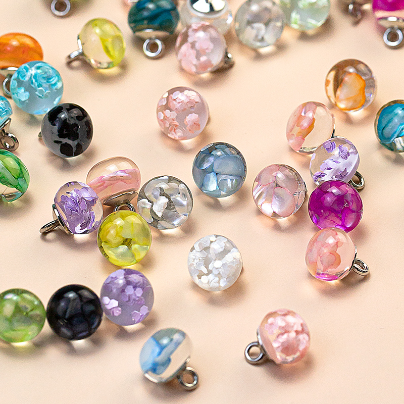 旗袍盘扣仿玉石花瓣贝壳透明扣