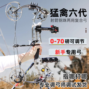 猛禽6六代兩用復(fù)合弓鋼珠弓箭成年人專用高精度5五正品 非征服烈焰