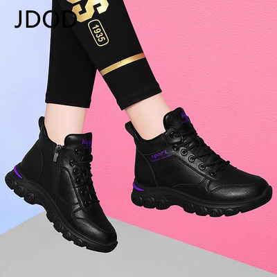 秋冬季真皮鞋加绒加厚棉