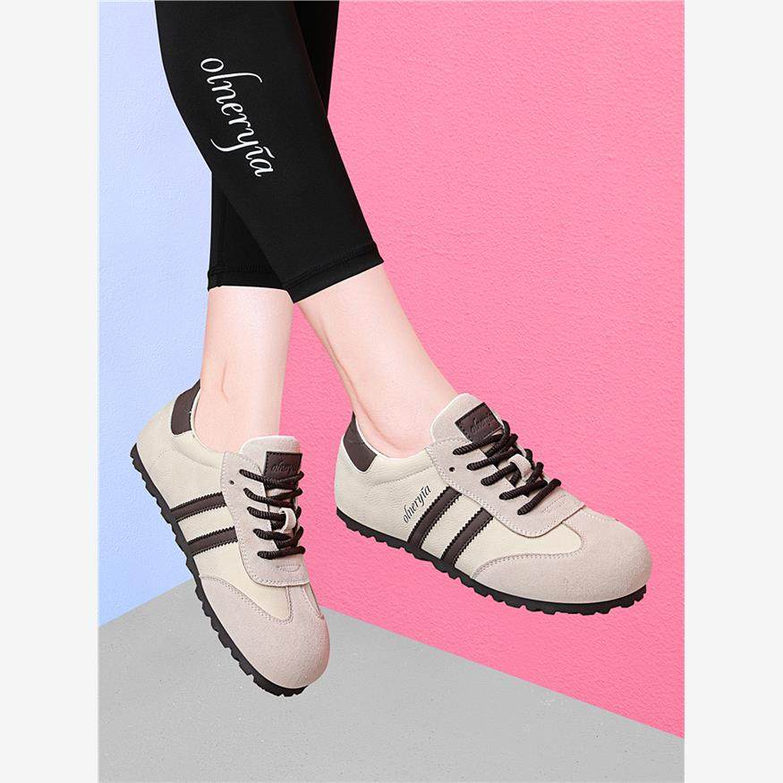 品牌德训鞋女2025新款爆款春秋平底软底不累脚运动休闲板鞋子百搭