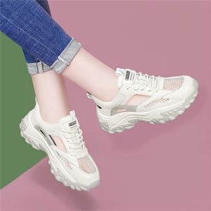 真皮凉鞋女2026新款夏季外穿小白鞋镂空老爹鞋网面透气运动休闲鞋