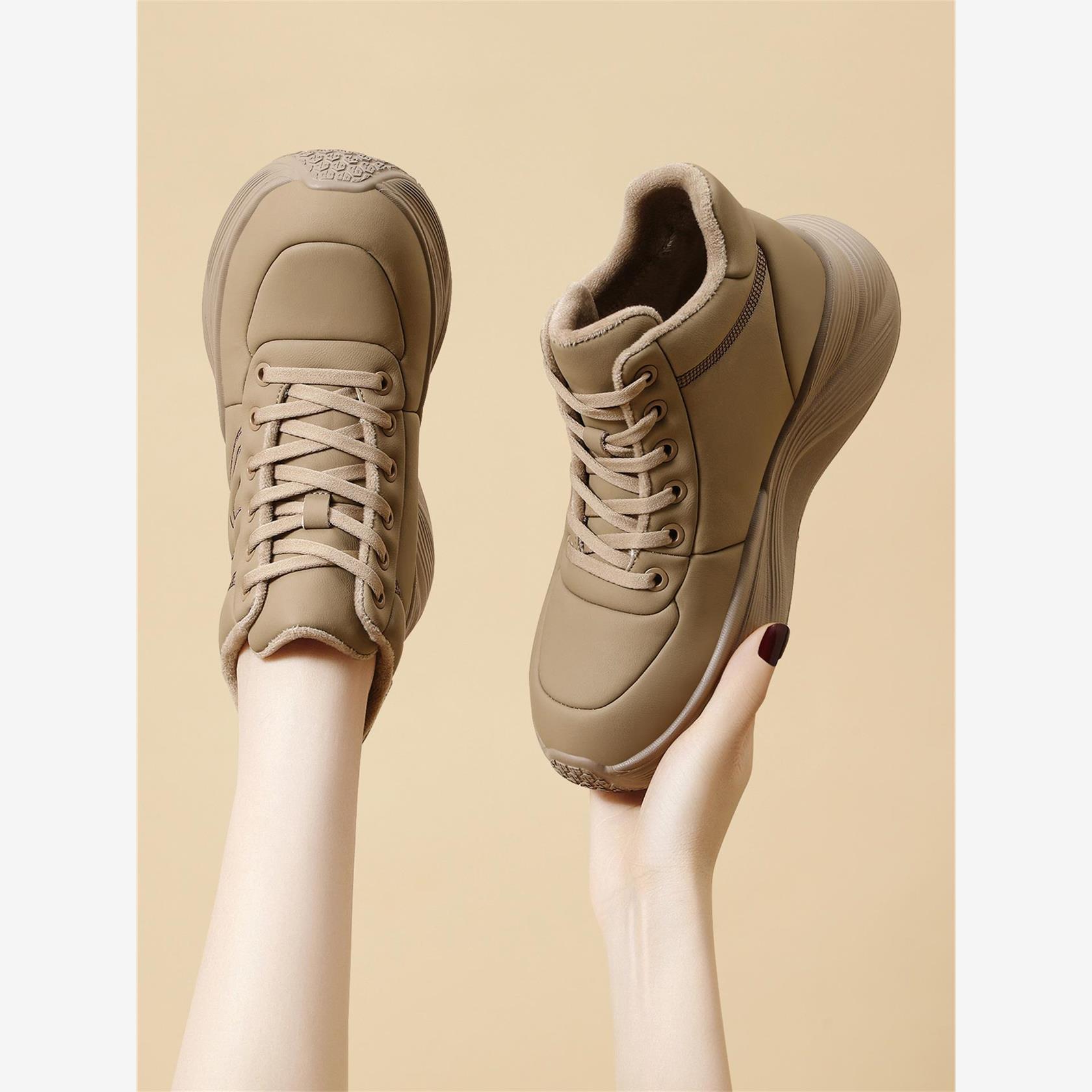 真皮厚底老爹鞋女2025新