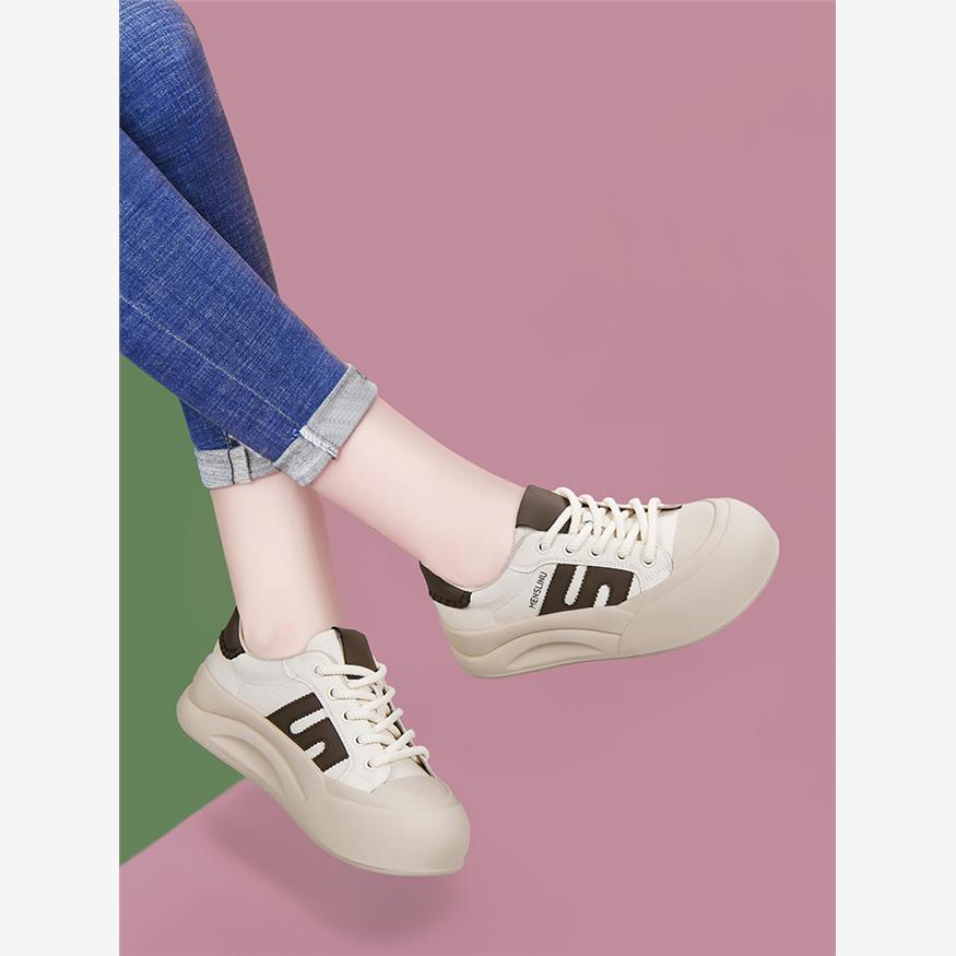 女鞋踩屎感孕妇真皮小白