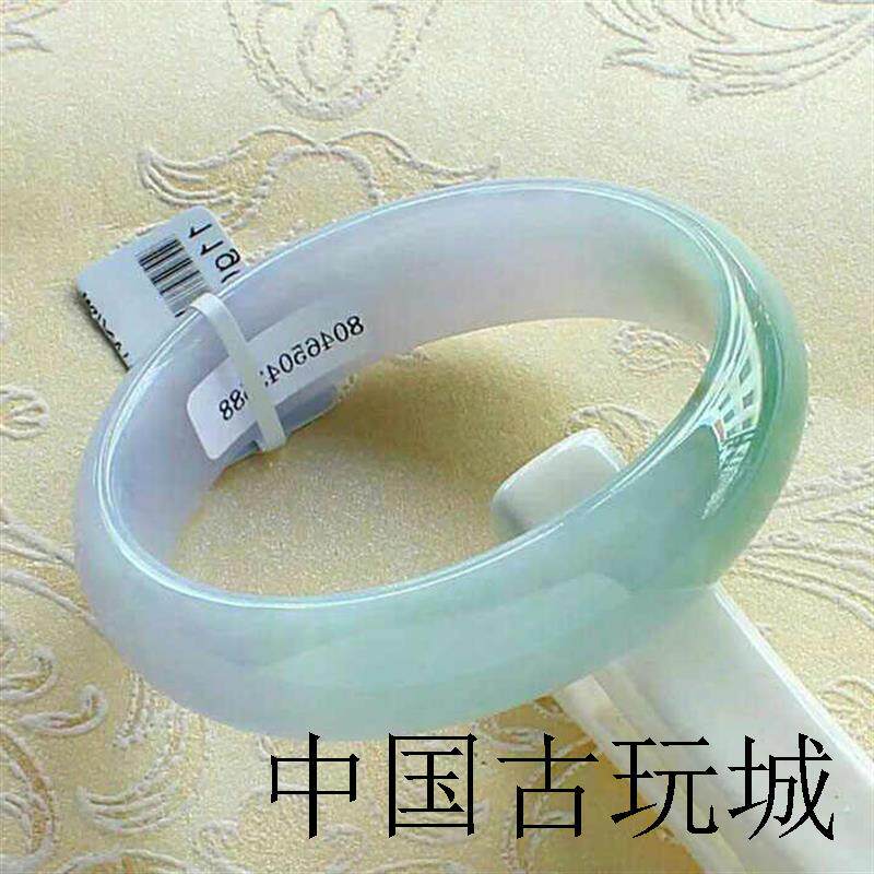 缅甸老坑翡翠色手镯女冰种飘花阳绿白底青玉镯子春彩紫罗兰贵妃镯