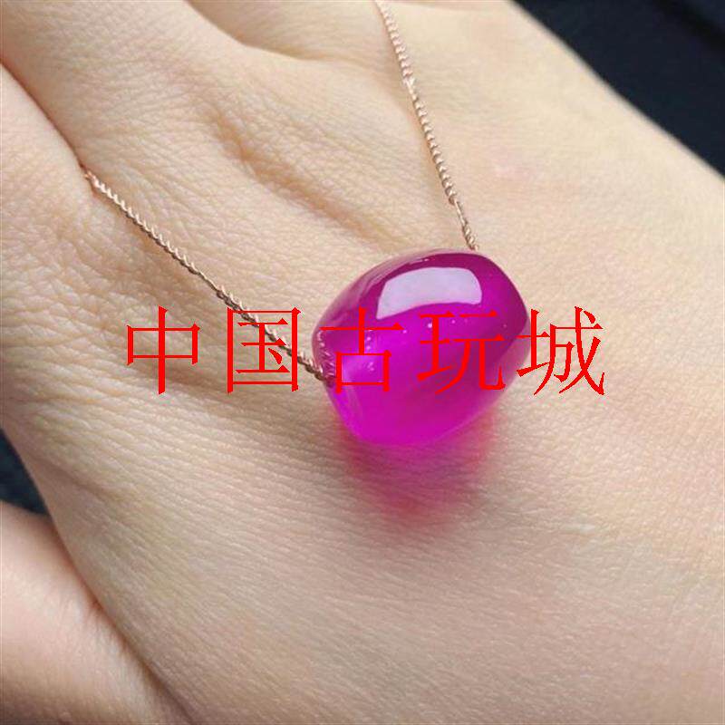 冰种满色帝王紫翡翠色路路通吊坠