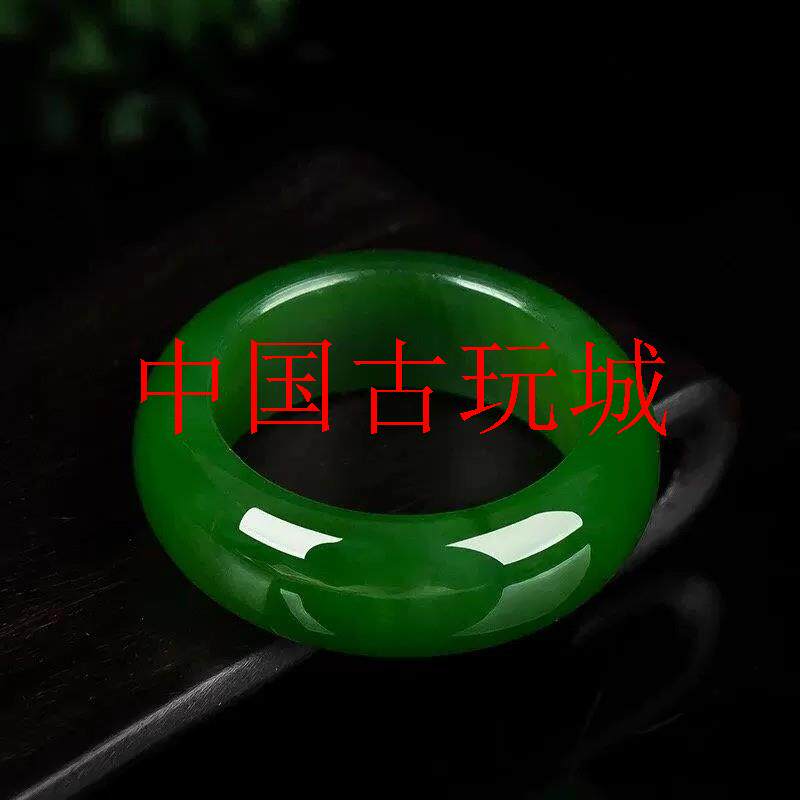 缅甸老坑冰糯种翡翠色菠菜绿素面