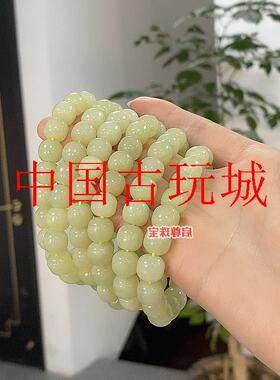 新疆和田玉若羌老型珠手串山料