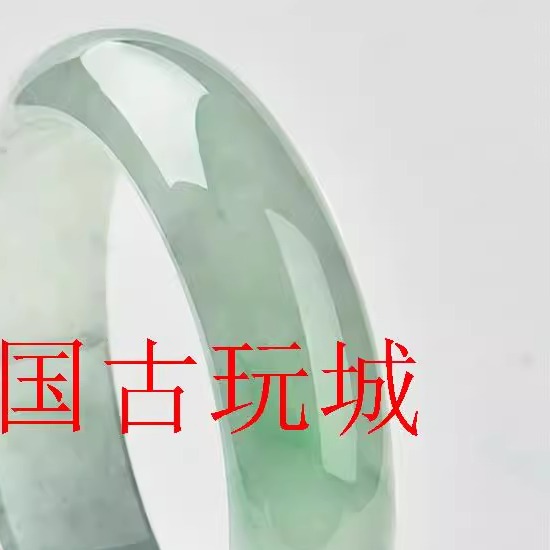 缅甸翡翠手镯淡绿色飘花玉镯子冰种飘花清冷古风贵妃手镯时尚女款
