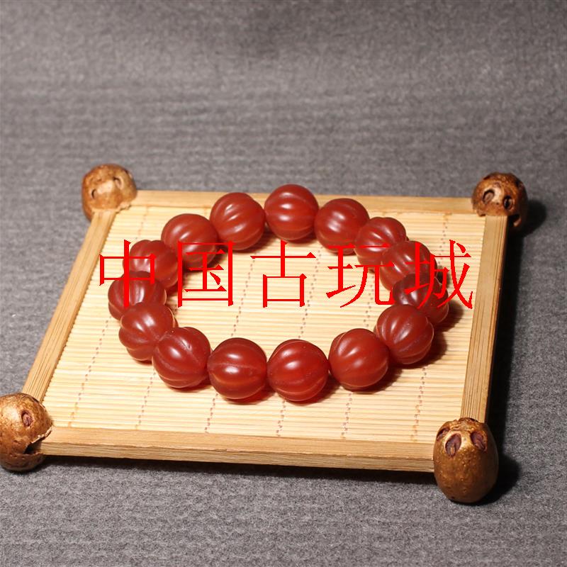 精选放大漏云南保山玛瑙精工雕刻南瓜珠手饰品手串男女同款送礼款