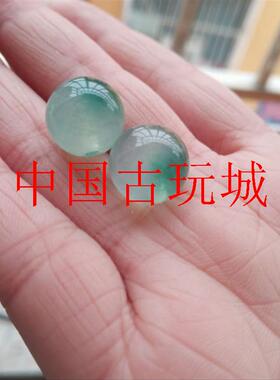 缅甸翡翠色高冰飘花阳绿色珠单珠冰种圆珠项链男女款单颗散珠手串