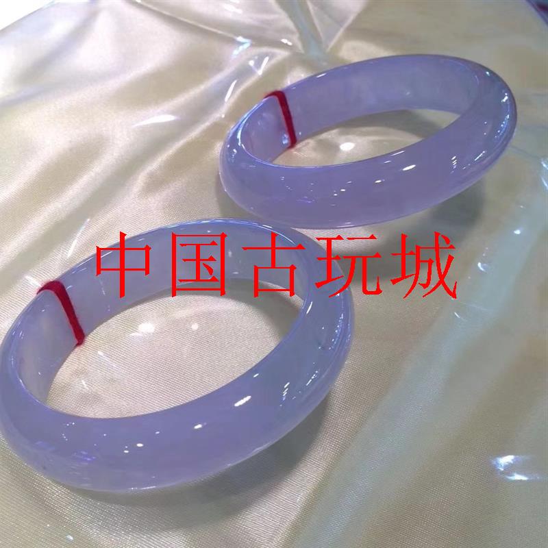 缅甸老坑翡翠色手镯冰糯种紫罗兰贵妃镯满紫色清冷高档女款玉饰品